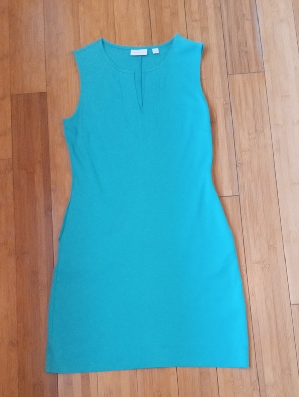 New York & Company Turquoise Sleeveless Mini Dress. Size Small - Picture 8 of 9